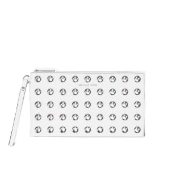 NWT Michael Kors Jet Set Large Studded Pebbled Leather Wristlet - Picture 1 of 6